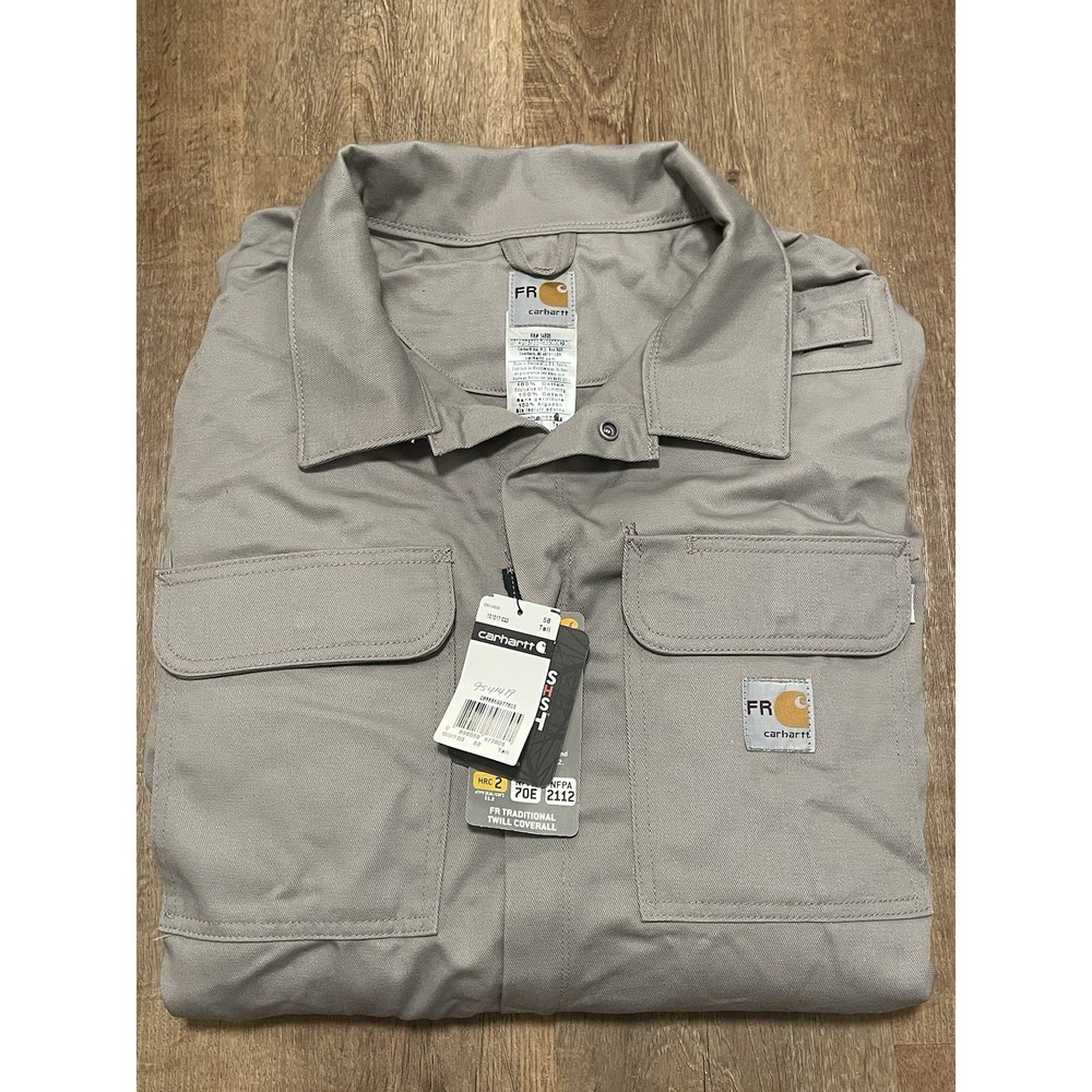 Carhartt Coveralls FR (Flame Resistant) Grey Men's 58 Tall Workwear NEW